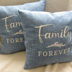 Studio Chic Set of 2 Family Forever Throw Pillows, B1, NWT